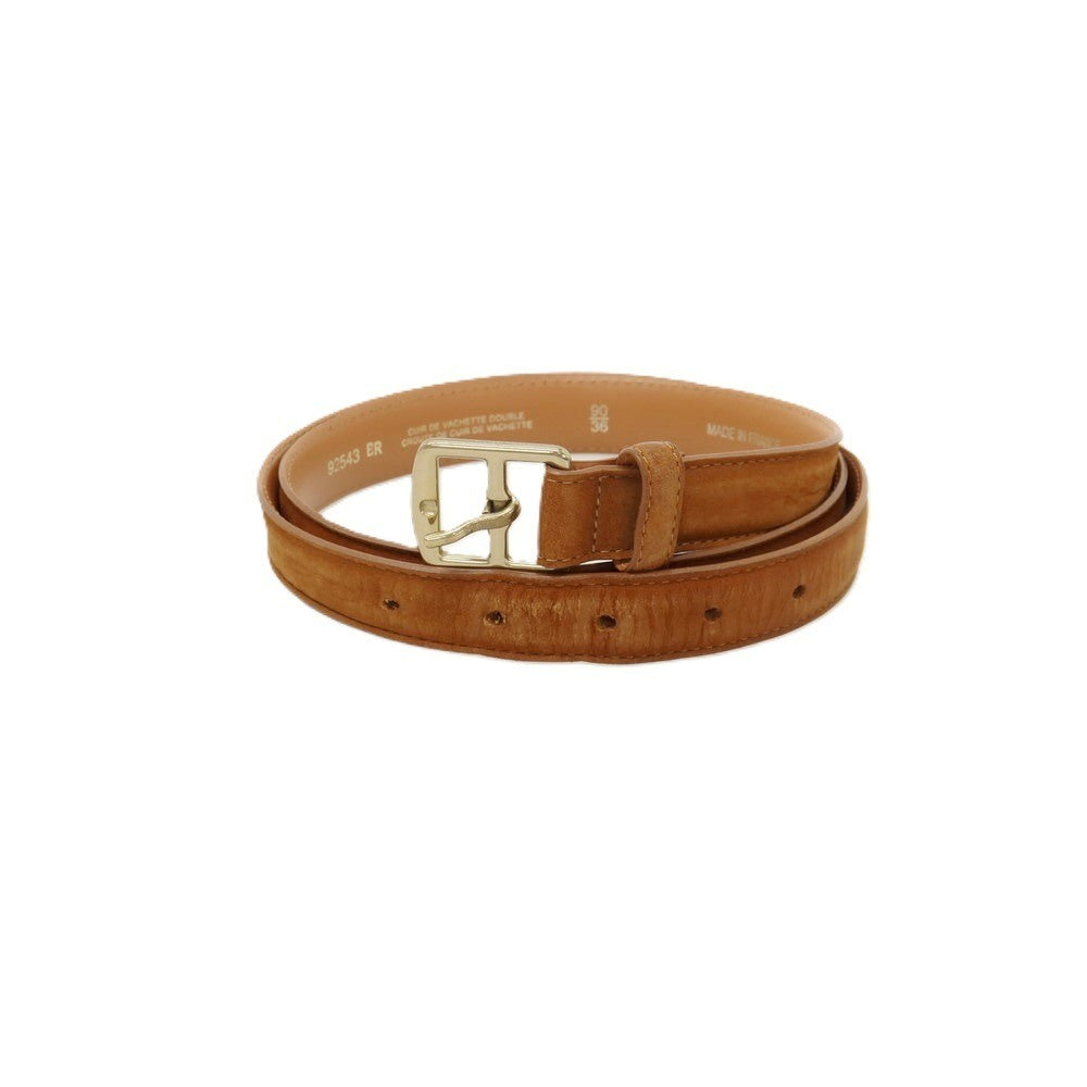 【中古】メゾン ボワネ MAISON BOINET ヌバック レザー ベルト キャメルxゴールド【サイズ36/90】【 状態ランクC 】【 メンズ 】