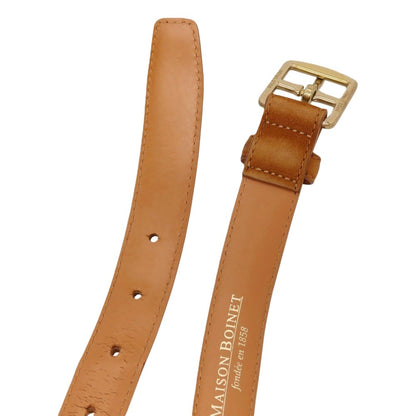 【中古】メゾン ボワネ MAISON BOINET ヌバック レザー ベルト キャメルxゴールド【サイズ36/90】【 状態ランクC 】【 メンズ 】