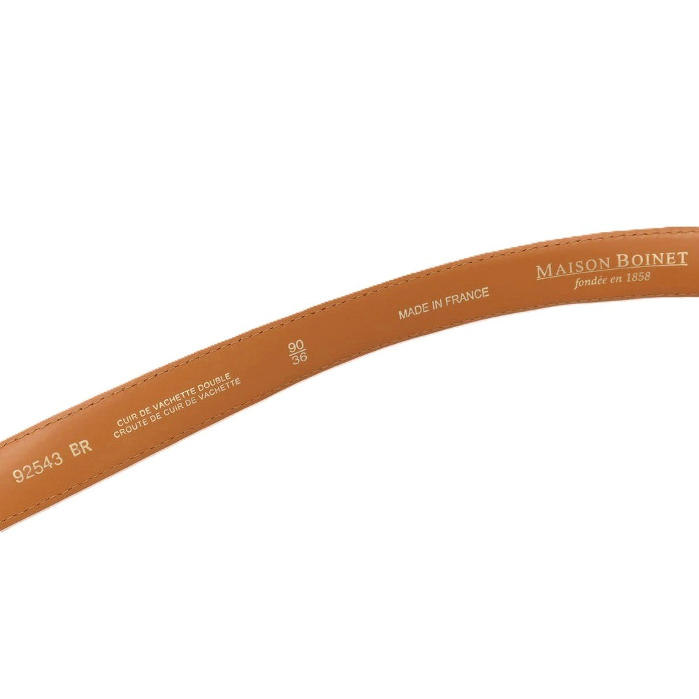 【中古】メゾン ボワネ MAISON BOINET ヌバック レザー ベルト キャメルxゴールド【サイズ36/90】【 状態ランクC 】【 メンズ 】