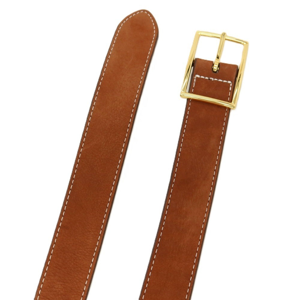 【中古】アンダーソンズ Andersons ヌバック レザー ベルト ブラウンxゴールド【サイズ85】【 状態ランクB 】【 メンズ 】