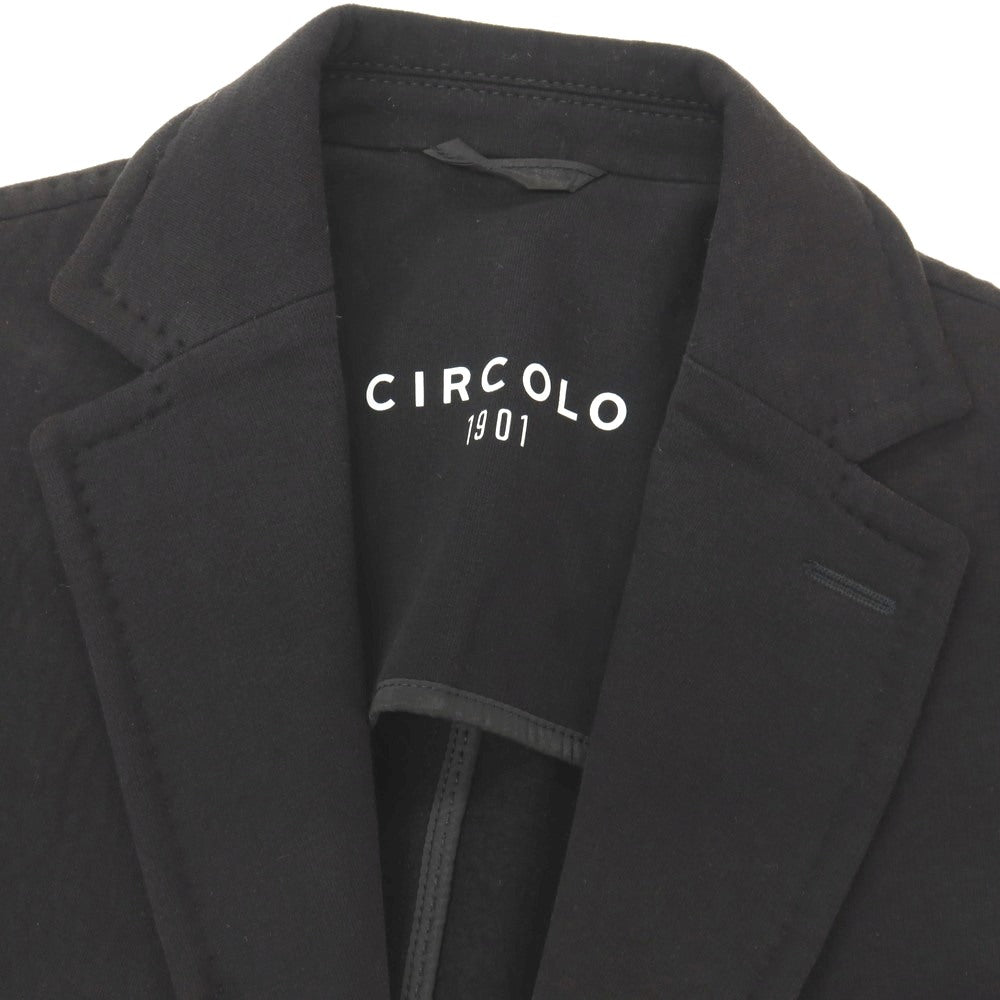 【中古】チルコロ1901 CIRCOLO 1901 コットン ジャージー 裏起毛 2B カジュアルジャケット ブラック【サイズ48】【 状態ランクB 】【 メンズ 】