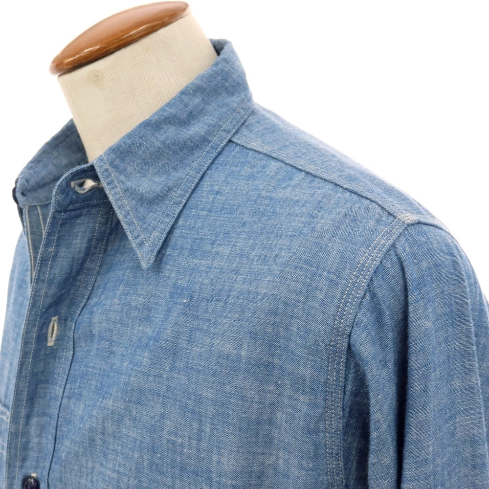【中古】アナトミカ ANATOMICA × BIG YANK コットン シャンブレー ワークシャツ ブルー【サイズ16】【 状態ランクB 】【 メンズ 】