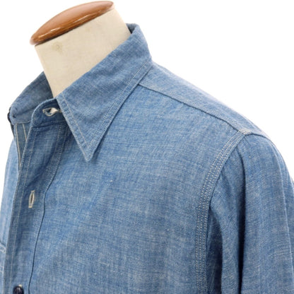 【中古】アナトミカ ANATOMICA × BIG YANK コットン シャンブレー ワークシャツ ブルー【サイズ16】【 状態ランクB 】【 メンズ 】