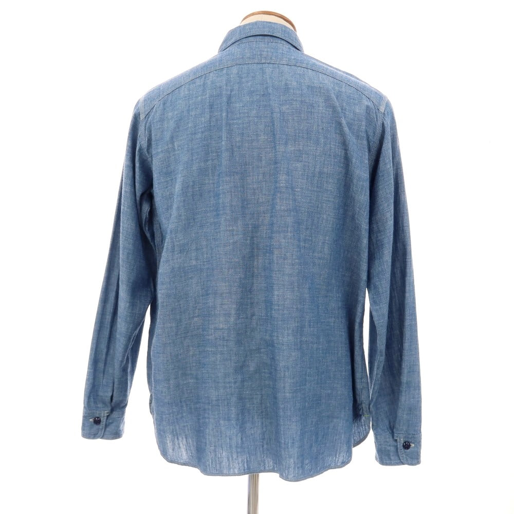 【中古】アナトミカ ANATOMICA × BIG YANK コットン シャンブレー ワークシャツ ブルー【サイズ16】【 状態ランクB 】【 メンズ 】