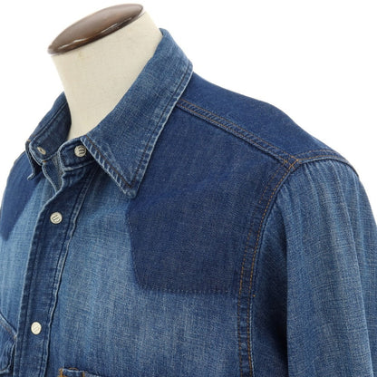 【中古】ラングラー Wrangler FOLL別注 コットン デニム ウエスタンシャツ ネイビー【サイズL】【 状態ランクB 】【 メンズ 】
