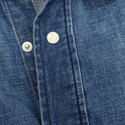 【中古】ラングラー Wrangler FOLL別注 コットン デニム ウエスタンシャツ ネイビー【サイズL】【 状態ランクB 】【 メンズ 】