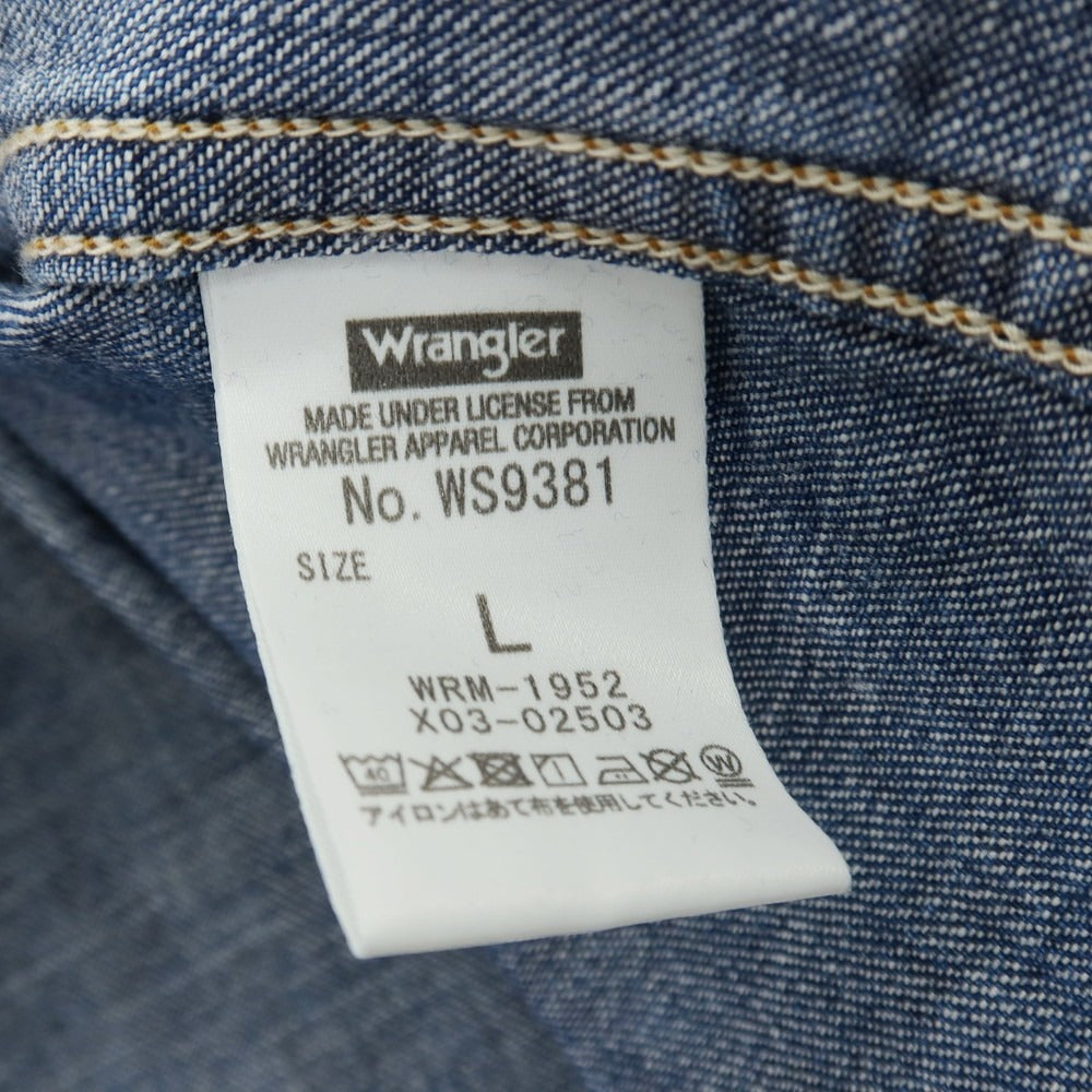 【中古】ラングラー Wrangler FOLL別注 コットン デニム ウエスタンシャツ ネイビー【サイズL】【 状態ランクB 】【 メンズ 】