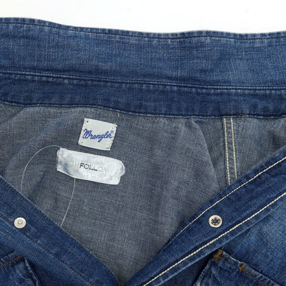 【中古】ラングラー Wrangler FOLL別注 コットン デニム ウエスタンシャツ ネイビー【サイズL】【 状態ランクB 】【 メンズ 】