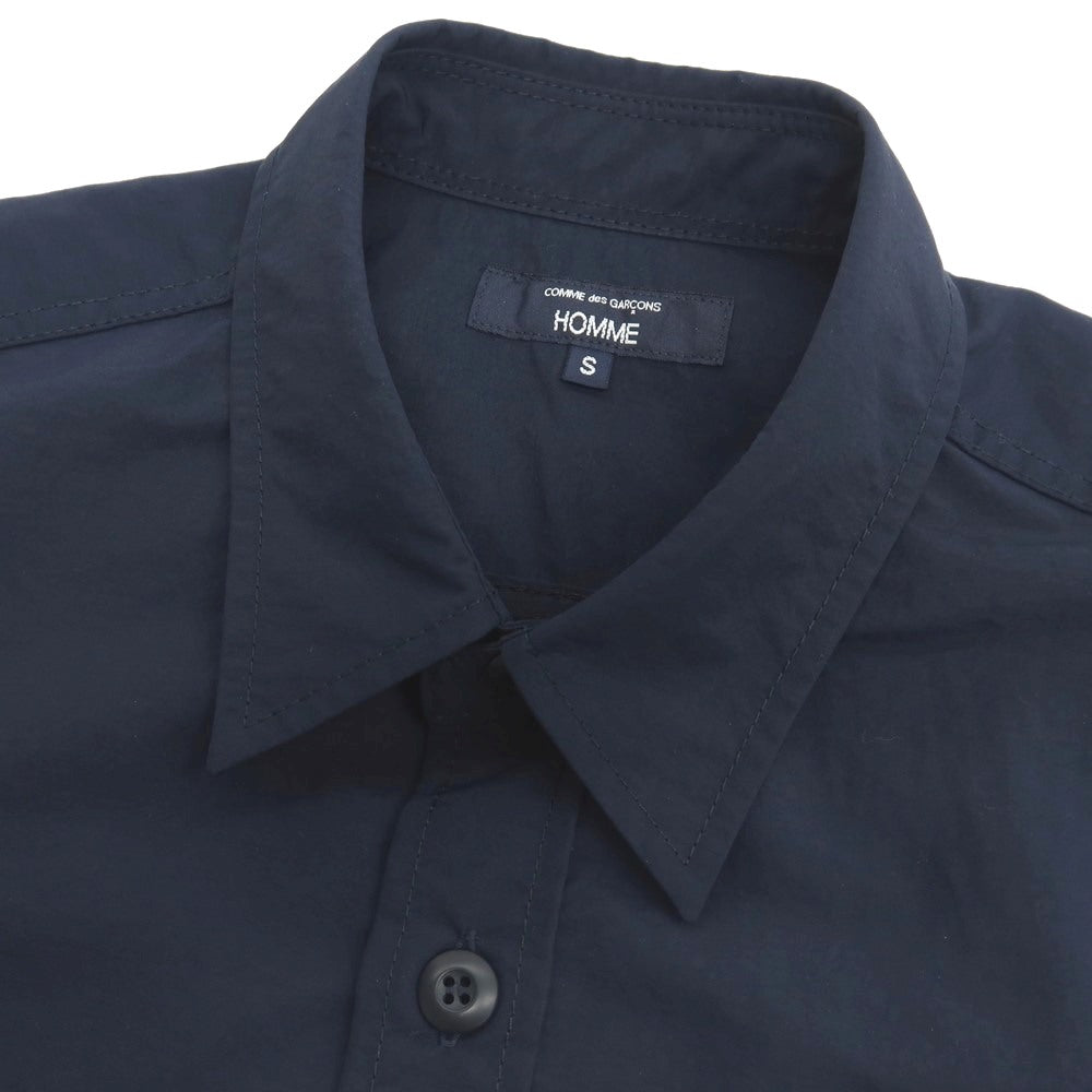 【中古】コムデギャルソンオム COMME des GARCONS HOMME 2025年春夏 ナイロンタッサー 半袖シャツ ネイビー【サイズS】【 状態ランクB 】【 メンズ 】