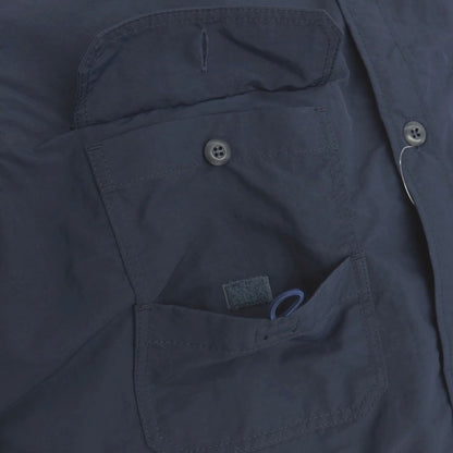 【中古】コムデギャルソンオム COMME des GARCONS HOMME 2025年春夏 ナイロンタッサー 半袖シャツ ネイビー【サイズS】【 状態ランクB 】【 メンズ 】