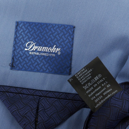 【新品】ドルモア DRUMOHR ストレッチ ポリエステルウール 3つボタンスーツ ブルー【サイズ48】【 状態ランクN 】【 メンズ 】
