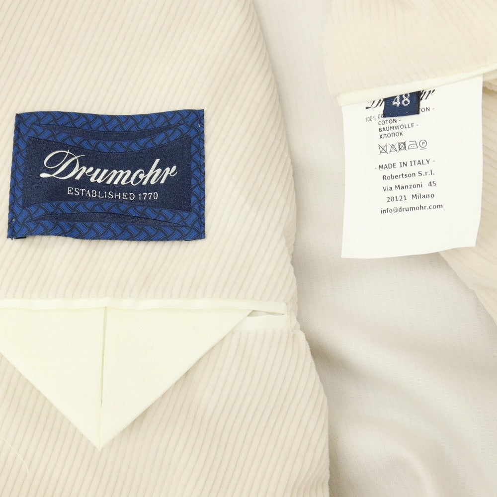 【新品アウトレット】ドルモア DRUMOHR コットン コーデュロイ ダブル6B テーラードジャケット アイボリー【サイズ48】【 状態ランクN- 】【 メンズ 】