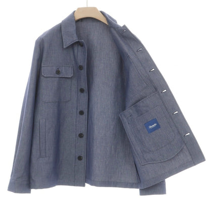 【新品】ドルモア DRUMOHR コットンリネンウールナイロン シャツブルゾン ネイビーブルー【サイズ48】【 状態ランクN 】【 メンズ 】