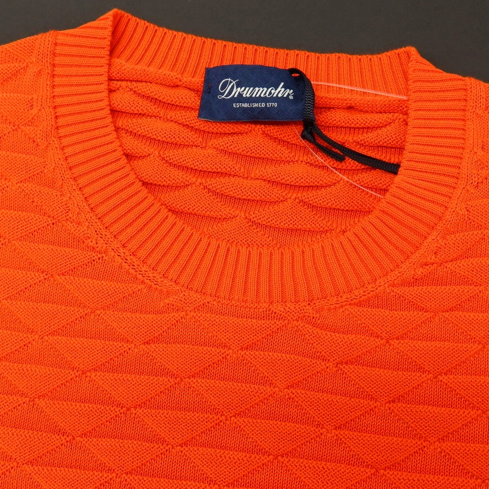 【新品】ドルモア DRUMOHR コットン クルーネック プルオーバーニット オレンジ【サイズ46】【 状態ランクN 】【 メンズ 】