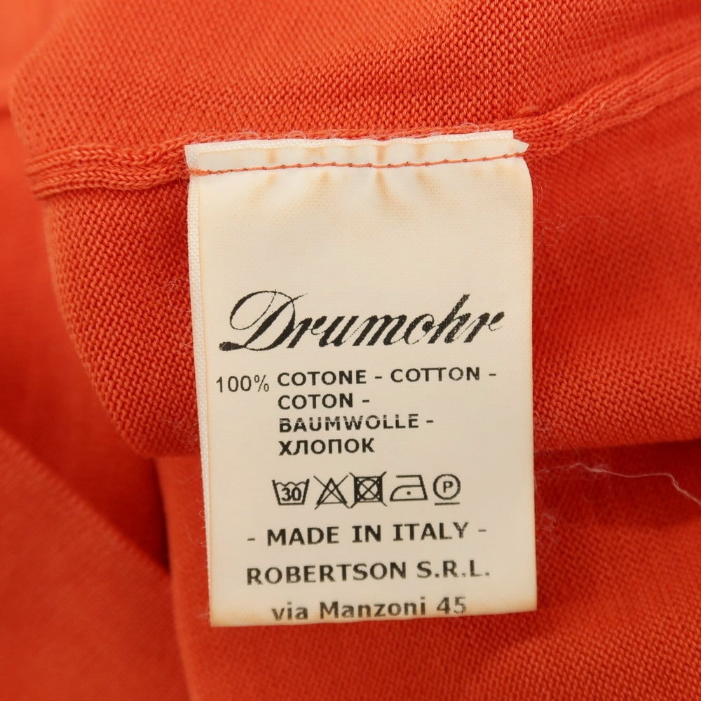 新品】ドルモア DRUMOHR コットン ニット 半袖シャツ ダークオレンジ