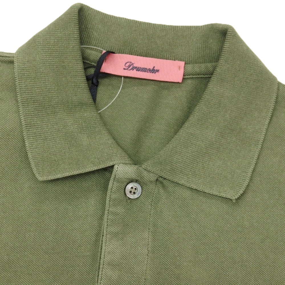 新品】ドルモア DRUMOHR コットン 半袖ポロシャツ ライトオリーブ