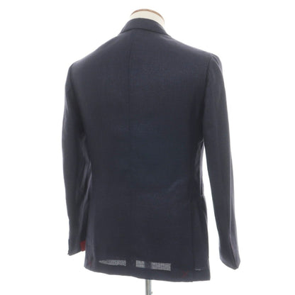 【新品】エルネスト ernesto GFB ホップサック ウールシルクリネンカシミヤ 2B テーラードジャケット ネイビー【サイズ46】【 状態ランクN 】【 メンズ 】