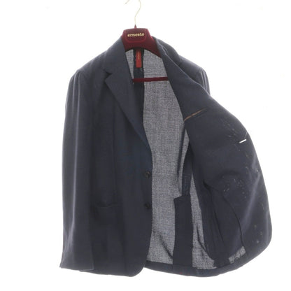 【新品】エルネスト ernesto GFB ホップサック ウールシルクリネンカシミヤ 2B テーラードジャケット ネイビー【サイズ46】【 状態ランクN 】【 メンズ 】
