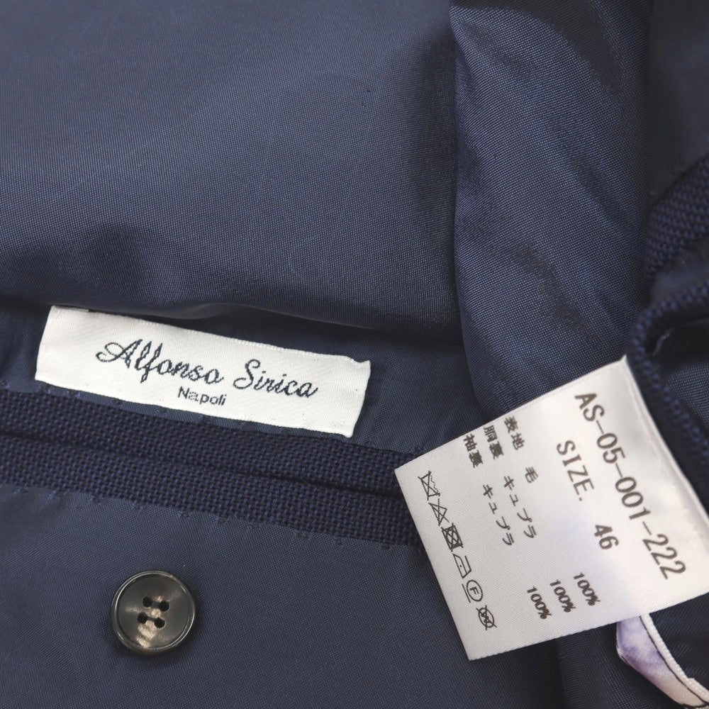 【中古】アルフォンソ シリカ Alfonso Sirica ウール ダブル6B テーラードジャケット ネイビー【サイズ46】【 状態ランクB 】【 メンズ 】