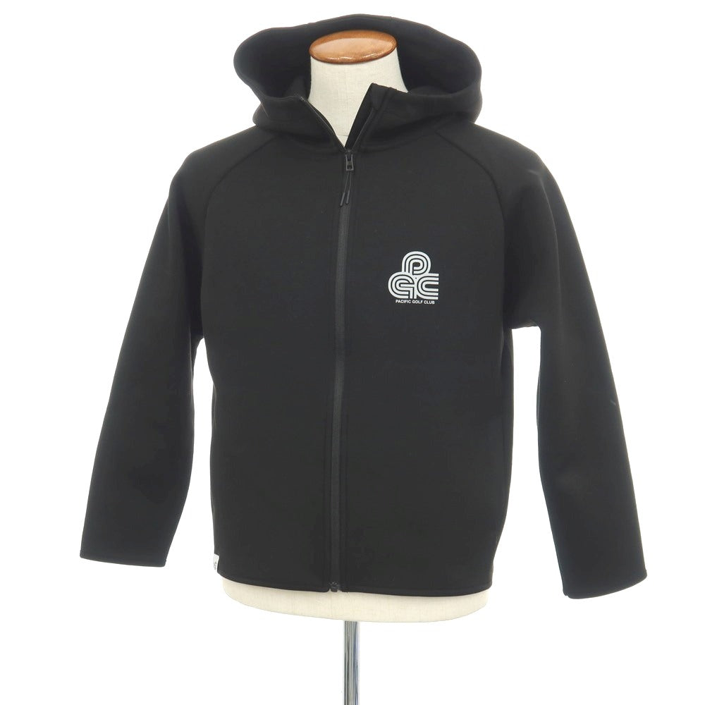 【中古】パシフィックゴルフクラブ Pacific GOLF CLUB ダンボールニット ジップアップ パーカー ブラック【サイズM】【 状態ランクB 】【 メンズ 】