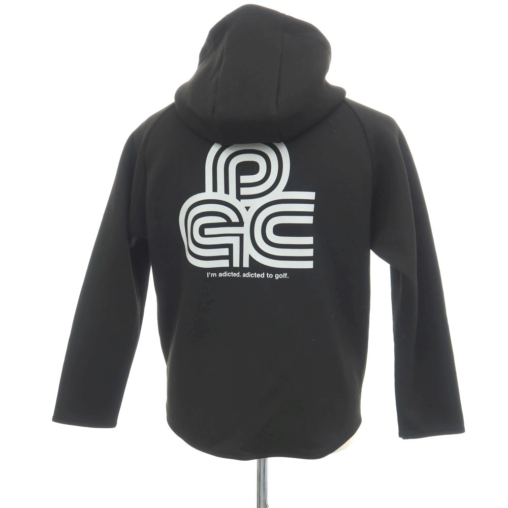 【中古】パシフィックゴルフクラブ Pacific GOLF CLUB ダンボールニット ジップアップ パーカー ブラック【サイズM】【 状態ランクB 】【 メンズ 】