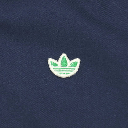【中古】アディダス adidas コットンポリエステル系 ウインドジャケット 長袖ポロシャツ ネイビー【サイズ表記なし（L位）】【 状態ランクB 】【 メンズ 】