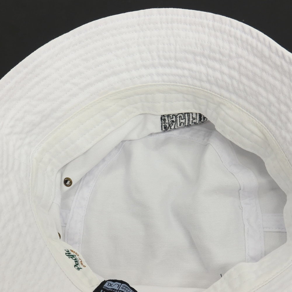 【中古】パシフィックゴルフクラブ Pacific GOLF CLUB コットン バケットハット 帽子 ホワイト【サイズL/XL】【 状態ランクC 】【 メンズ 】
