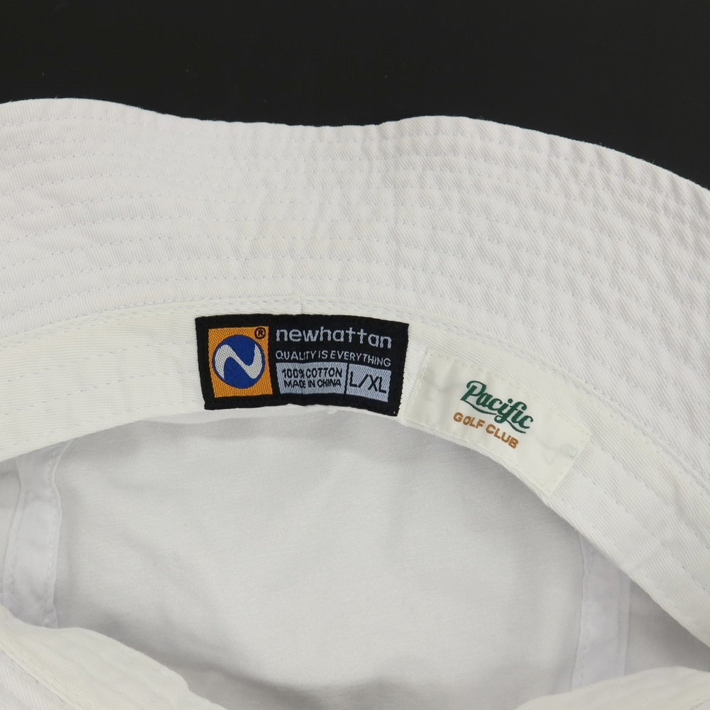 【中古】パシフィックゴルフクラブ Pacific GOLF CLUB コットン バケットハット 帽子 ホワイト【サイズL/XL】【 状態ランクC 】【 メンズ 】