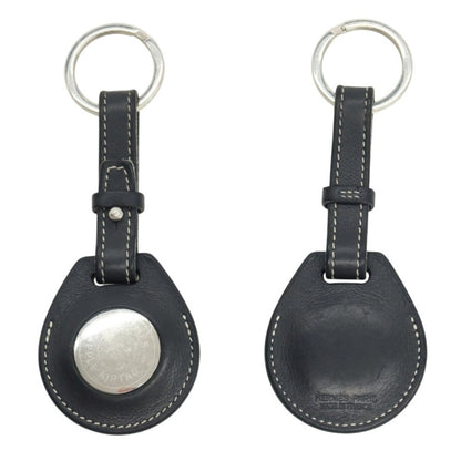 【中古】エルメス HERMES レザー Apple Air Tag エアタグ キーホルダー ブラック【 状態ランクC 】【 メンズ 】