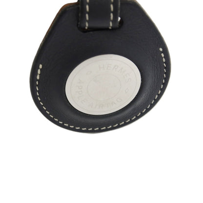 【中古】エルメス HERMES レザー Apple Air Tag エアタグ キーホルダー ブラック【 状態ランクC 】【 メンズ 】