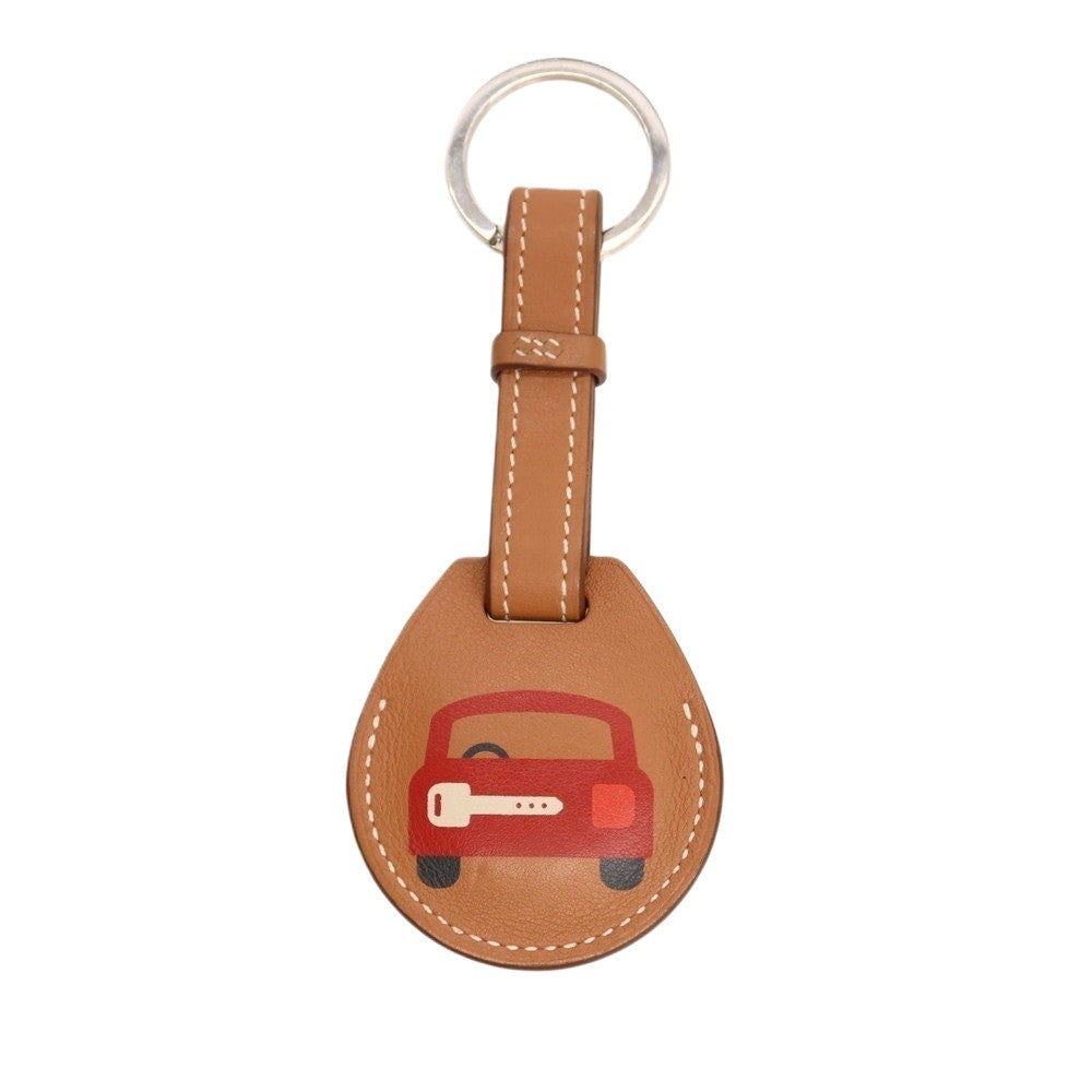 【中古】エルメス HERMES レザー ピクト・ヴォワチュール Apple Air Tag エアタグ キーホルダー ブラウン【 状態ランクB 】【 メンズ 】