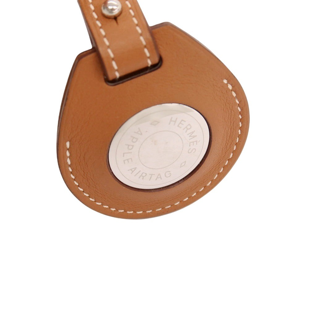 【中古】エルメス HERMES レザー ピクト・ヴォワチュール Apple Air Tag エアタグ キーホルダー ブラウン【 状態ランクB 】【 メンズ 】
