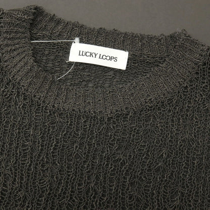 【中古】ラッキー ループス LUCKY LOOPS 2026年春夏 コットンナイロン クルーネック プルオーバーニット ダークオリーブグレー【サイズM】【 状態ランクB 】【 メンズ 】