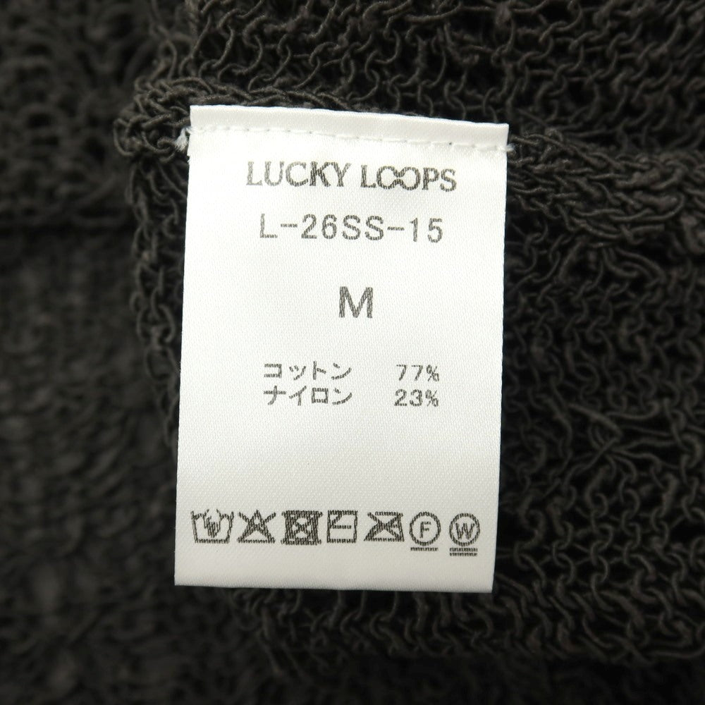 【中古】ラッキー ループス LUCKY LOOPS 2026年春夏 コットンナイロン クルーネック プルオーバーニット ダークオリーブグレー【サイズM】【 状態ランクB 】【 メンズ 】