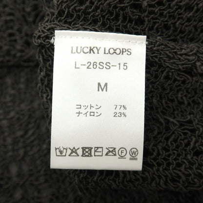 【中古】ラッキー ループス LUCKY LOOPS 2026年春夏 コットンナイロン クルーネック プルオーバーニット ダークオリーブグレー【サイズM】【 状態ランクB 】【 メンズ 】