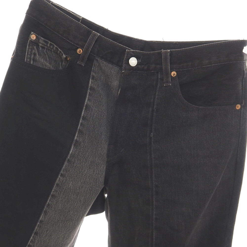 【中古】ジョンリンクス jonnlynx faye別注 コットン 再構築 デニムパンツ ブラック【サイズ34】【 状態ランクB 】【 メンズ 】