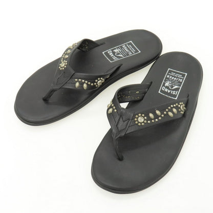 【中古】エイチティーシー HTC × ISLAND SLIPPER レザー サンダル ブラック【サイズ9】【 状態ランクB 】【 メンズ 】