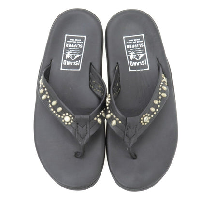 【中古】エイチティーシー HTC × ISLAND SLIPPER レザー サンダル ブラック【サイズ9】【 状態ランクB 】【 メンズ 】