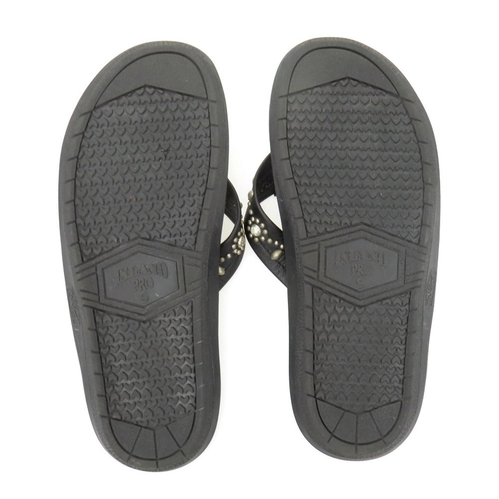 【中古】エイチティーシー HTC × ISLAND SLIPPER レザー サンダル ブラック【サイズ9】【 状態ランクB 】【 メンズ 】
