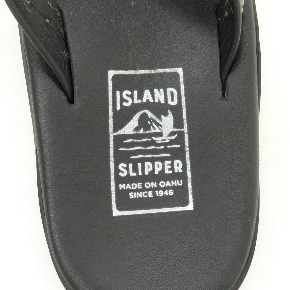 【中古】エイチティーシー HTC × ISLAND SLIPPER レザー サンダル ブラック【サイズ9】【 状態ランクB 】【 メンズ 】