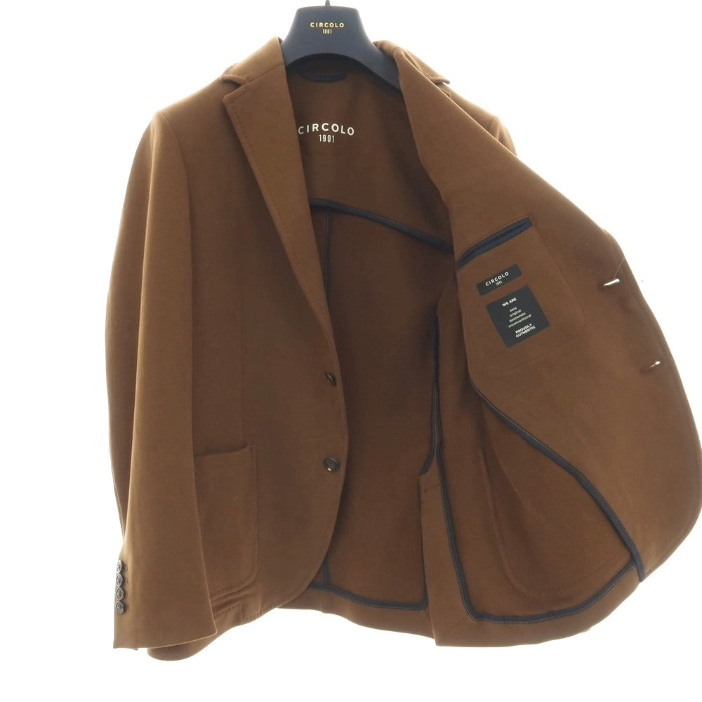 【中古】チルコロ1901 CIRCOLO 1901 コットン ジャージー 裏起毛 2B カジュアルジャケット ブラウン【サイズ50】【 状態ランクB 】【 メンズ 】