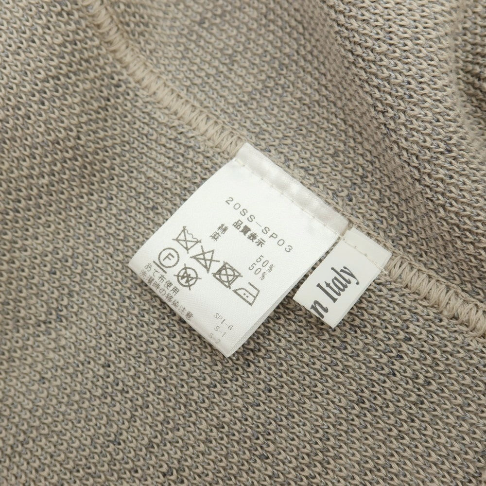 【中古】フィンジャック Finjack コットンリネン 2B ニットジャケット グレージュxグレー【サイズL】【 状態ランクD 】【 メンズ 】