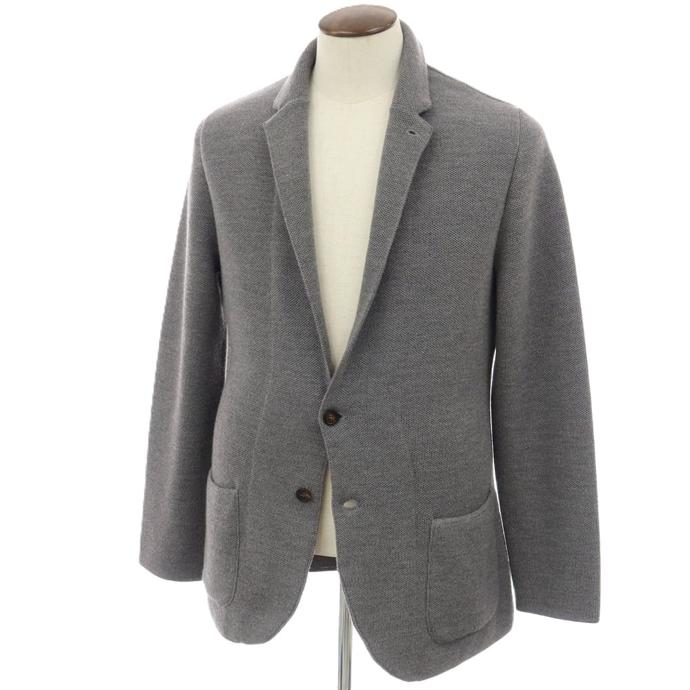 【中古】ラルディーニ LARDINI ウール 2B ニットジャケット グレー【サイズXL】【 状態ランクB 】【 メンズ 】