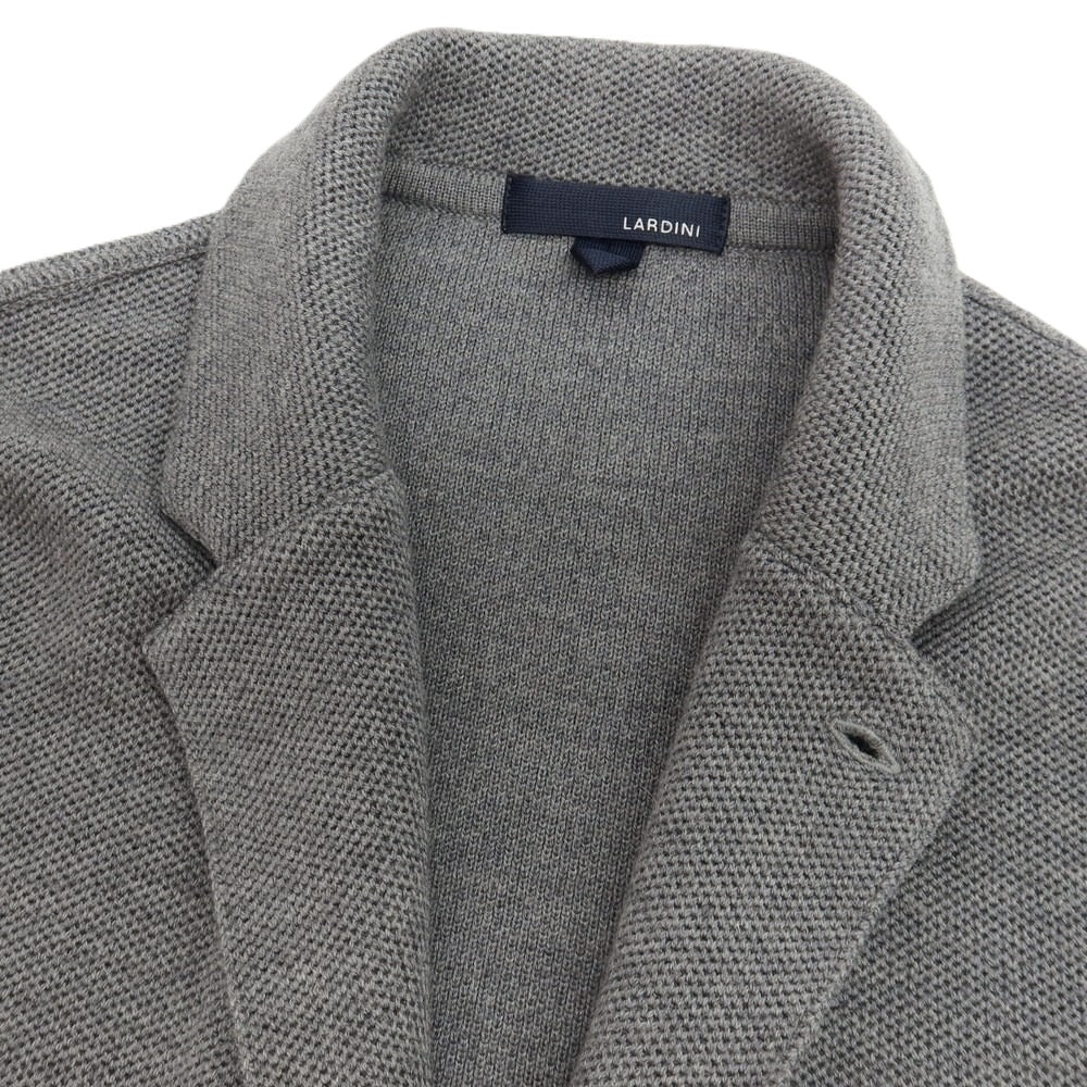 【中古】ラルディーニ LARDINI ウール 2B ニットジャケット グレー【サイズXL】【 状態ランクB 】【 メンズ 】
