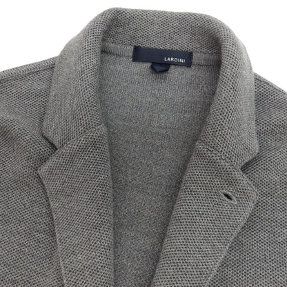 【中古】ラルディーニ LARDINI ウール 2B ニットジャケット グレー【サイズXL】【 状態ランクB 】【 メンズ 】