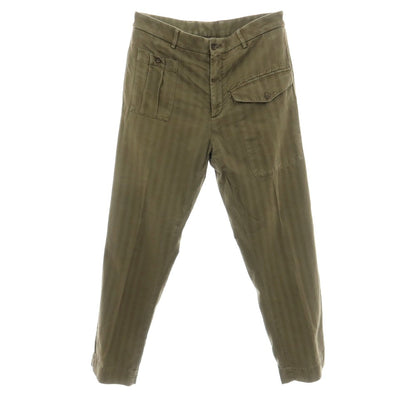 【中古】ジーティーアー G.T.A LORENZO コットンリヨセル ヘリンボーン カジュアルパンツ オリーブ【サイズ50】【 状態ランクC 】【 メンズ 】
