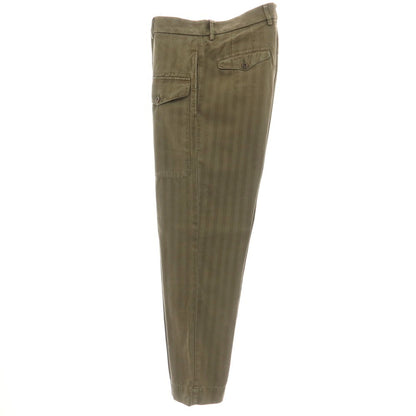 【中古】ジーティーアー G.T.A LORENZO コットンリヨセル ヘリンボーン カジュアルパンツ オリーブ【サイズ50】【 状態ランクC 】【 メンズ 】