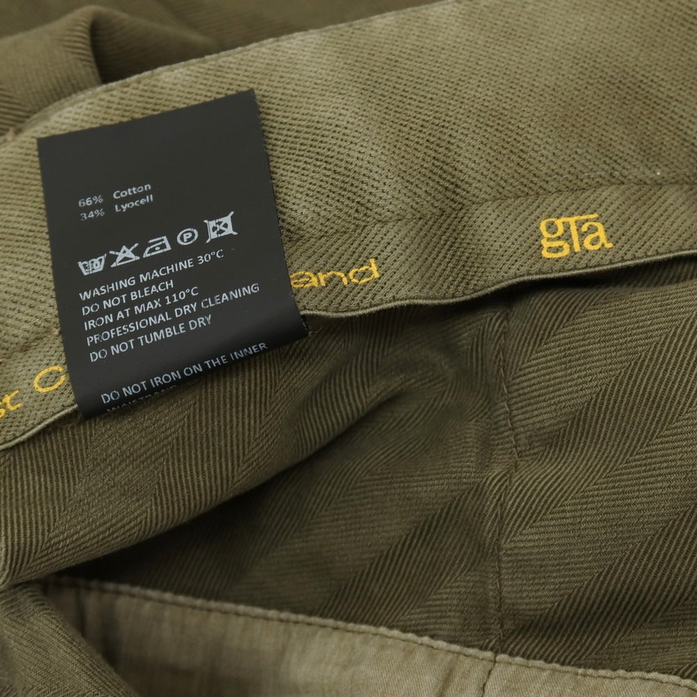 【中古】ジーティーアー G.T.A LORENZO コットンリヨセル ヘリンボーン カジュアルパンツ オリーブ【サイズ50】【 状態ランクC 】【 メンズ 】