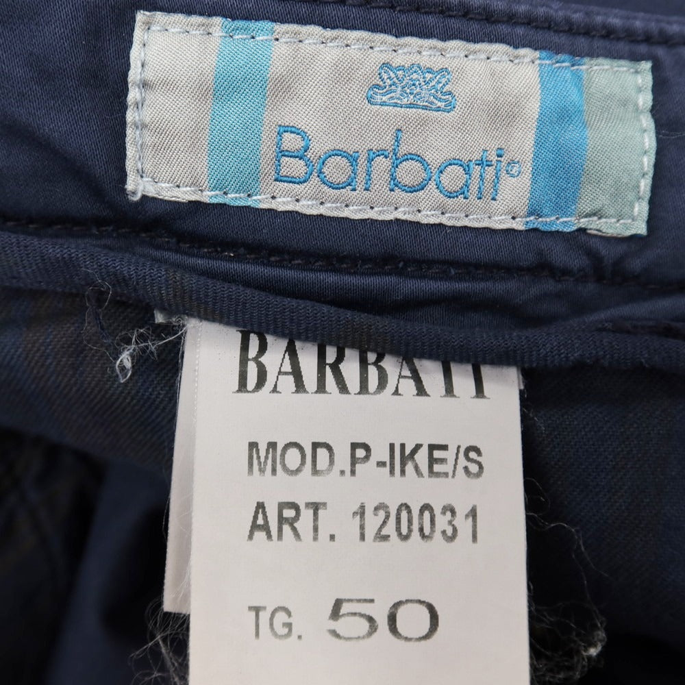 【中古】バルバティ Barbati ストレッチ コットン カジュアルスラックスパンツ ネイビー【サイズ50】【 状態ランクC 】【 メンズ 】