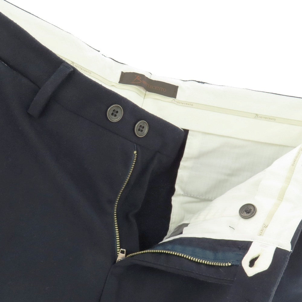 【中古】ビーセッテチェント B SETTECENTO ポリエステルウールレーヨンポリウレタン ドレススラックスパンツ ネイビー【サイズ35】【 状態ランクC 】【 メンズ 】